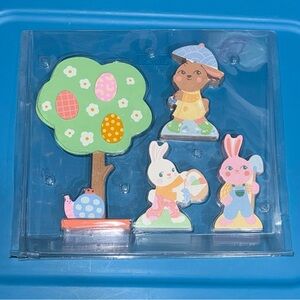 Wooden Easter Bunnies with Tree Set *NIP*